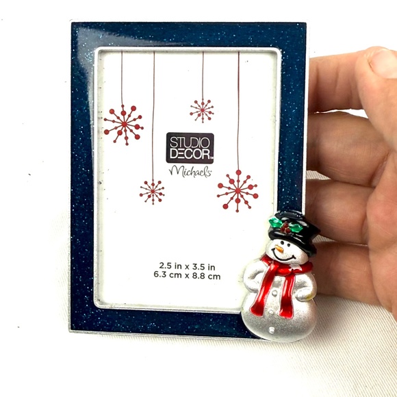 Studio Décor Snowman Picture Frame 2.5x3.5 Christmas Photo Frame Holiday Decor - Picture 7 of 9